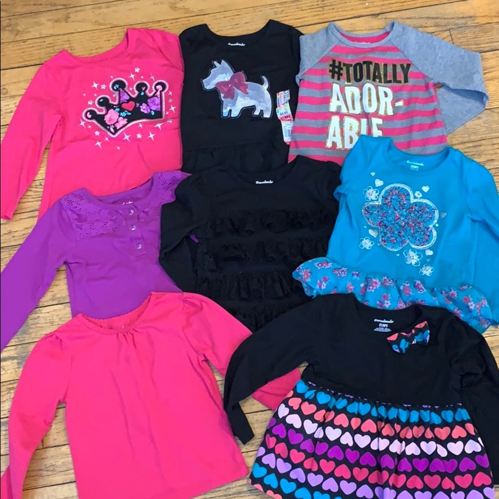 Bundle of 8 girls 2T long sleeved shirts